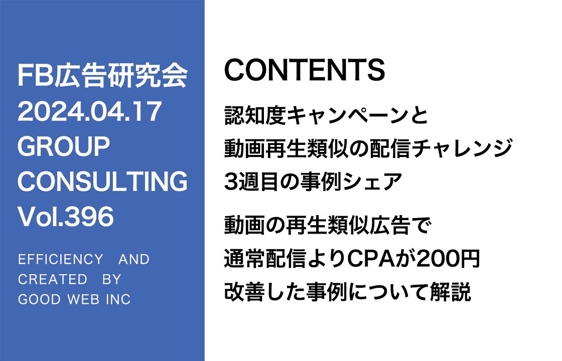 第396回 認知広告を使用してCV広告を配信した結果について